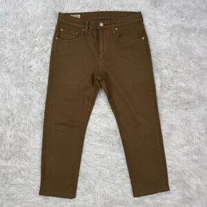 Levis Premium 512 Jeans Mens Slim Taper Big E Dark Wash Denim Casual Brown 28x22